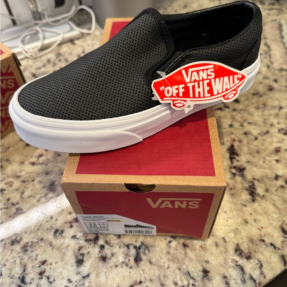 Vans Classic Youth Perf Leather Slip On